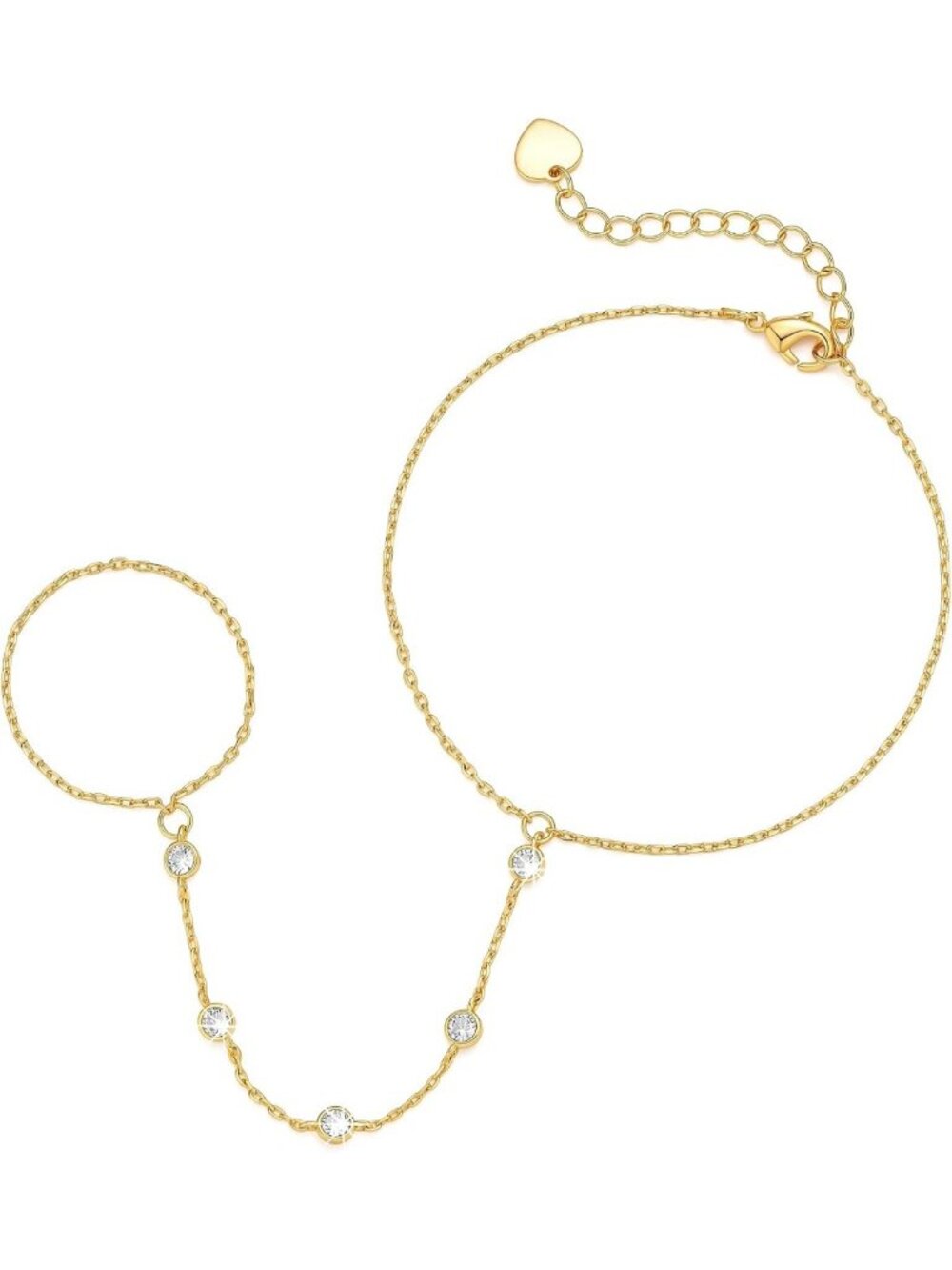 Trendy 14K Gold Hand Chain Bracelet for Women | Elegant Fashion Jewelry